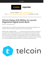 Telcoin Raises $25 Million to Launch Regulated Digital Asset Bank
