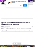 Bitcoin (BTC) Prints Insane 36,380% Liquidation Imbalance - U.Today