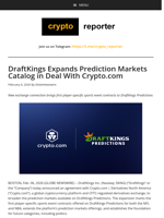 DraftKings Expands Prediction Markets Catalog in Deal With Crypto.com