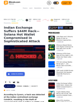 Indian Exchange Suffers $44M Hack—Solana Hot Wallet Compromised in Sophisticated Attack – Security Bitcoin News