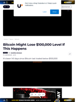 Bitcoin Might Lose $100,000 Level If This Happens - U.Today