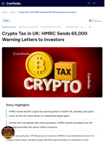 Crypto Tax in UK: HMRC Sends 65,000 Warning Letters to Investors