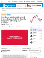 Coinbase Ventures-Backed Supra Expands Beta Bounty Program, Offering $1M Bounty