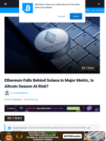 Ethereum Falls Behind Solana In Major Metric, Is Altcoin Season At Risk? | Bitcoinist.com