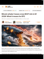 Bitcoin whales' losses cross $337 mln in Q1 2026: What it means for BTC - AMBCrypto