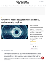 ChatGPT faces tougher rules under EU online safety regime