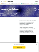 CZ Pardon News: Trump Tells CBS News He 'Doesn't Know' Who Binance's Changpeng Zhao Is