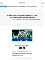 Pundit Says Selling Your XRP at $10 Will Be a Once-in-a-Lifetime Mistake