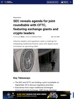 SEC reveals agenda for joint roundtable with CFTC, featuring exchange giants and crypto leaders