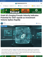 Ozak AI’s Surging Presale Velocity Indicates Potential for 350× Upside as Investment Volume Spikes Rapidly