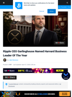Ripple CEO Garlinghouse Named Harvard Business Leader Of The Year