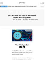 $500M+ XRP Buy Fails to Move Price: Here’s What Happened