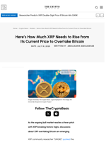 Here’s How Much XRP Needs to Rise from Its Current Price to Overtake Bitcoin