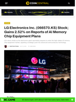 LG Electronics Inc. (066570.KS) Stock; Gains 2.52% on Reports of AI Memory Chip Equipment Plans - CoinCentral
