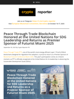 Peace Through Trade Blockchain Honored at the United Nations for SDG Leadership and Returns as Premier Sponsor of Futurist Miami 2025