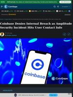 Coinbase Denies Internal Breach as Amplitude Security Incident Hits User Contact Info