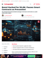 Bunni Hacked for $8.4M, Pauses Smart Contracts as Precaution - Coinspeaker