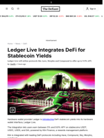 Ledger Live Integrates DeFi for Stablecoin Yields - 