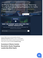 Anthony Scaramucci's Cryptic Warning: Trump Following Same Playbook As Iran's Fallen Shah?  - Benzinga