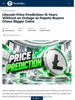 Litecoin Price Prediction: 15 Years Without an Outage as Pepeto Buyers Chase Bigger Gains - TechBullion
