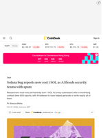 SOL news: Solana bug reports now cost 1 SOL as AI floods security teams with spam