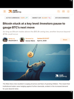 Bitcoin stuck at a key level: Investors pause to gauge BTC's next move - AMBCrypto