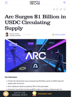 Arc Surges $1 Billion in USDC Circulating Supply