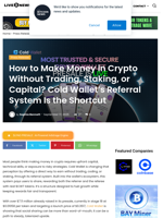 How to Make Money in Crypto Without Trading, Staking, or Capital? Cold Wallet’s Referral System Is the Shortcut | Live Bitcoin News
