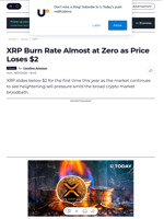 XRP Burn Rate Almost at Zero as Price Loses $2 - U.Today