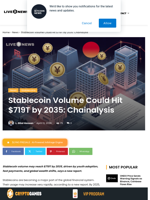 Stablecoin Volume Could Hit $719T by 2035: Chainalysis | Live Bitcoin News