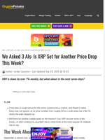 We Asked 3 AIs: Is XRP Set for Another Price Drop This Week?