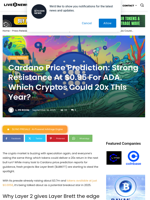 Cardano Price Prediction: Strong Resistance At $0.95 For ADA. Which Cryptos Could 20x This Year? | Live Bitcoin News
