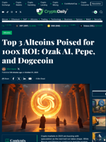 Top 3 Altcoins Poised for 100x ROI: Ozak AI, Pepe, and Dogecoin - Crypto Daily