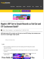 Ripple’s XRP Set to Smash Records as Fed Cut and ETF Excitement Build?