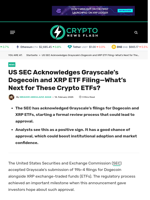 US SEC Acknowledges Grayscale’s Dogecoin and XRP ETF Filing