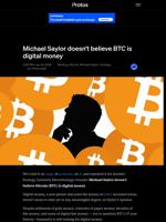 Michael Saylor doesn’t believe BTC is digital money