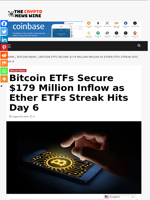 Bitcoin ETFs Secure $179 Million Inflow as Ether ETFs Streak Hits Day 6 - The Crypto News Wire