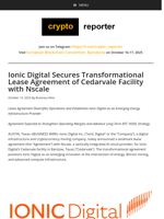 Ionic Digital Secures Transformational Lease Agreement of Cedarvale Facility with Nscale