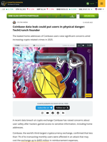 Coinbase data leak could put users in physical danger: TechCrunch founder