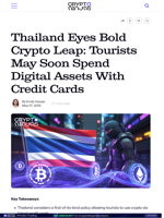 Thailand Eyes Bold Crypto Leap: Tourists May Soon Spend Digital Assets With Credit Cards