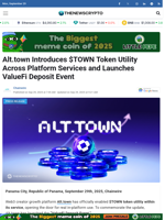Alt.town Introduces $TOWN Token Utility Across Platform Services and Launches ValueFi Deposit Event - TheNewsCrypto