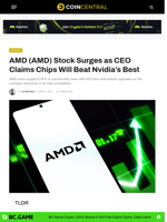 AMD (AMD) Stock Surges as CEO Claims Chips Will Beat Nvidia's Best - CoinCentral