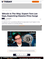 'Bitcoin Is The Way,' Expert Tom Lee Says, Expecting Massive Price Surge