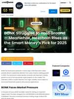 BONK Struggles to Hold Ground — Meanwhile, Nexchain Rises as the Smart Money’s Pick for 2025 | Live Bitcoin News