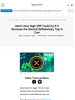 Here’s How High XRP Could Go if It Becomes the Second Deflationary Top-5 Coin