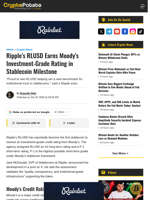Ripple's RLUSD Earns Moody's Investment-Grade Rating in Stablecoin Milestone