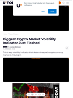 Biggest Crypto Market Volatility Indicator Just Flashed - U.Today
