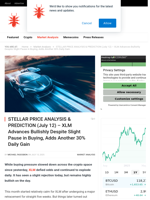 STELLAR PRICE ANALYSIS & PREDICTION (July 12) - XLM Advances Bullishly Despite Slight Pause in Buying, Adds Another 30% Daily Gain - NullTX
