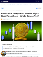 Bitcoin Price Today Breaks All-Time High as Stock Market Soars – What’s Coming Next?