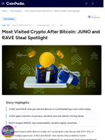 Most Visited Crypto After Bitcoin: JUNO and RAVE Steal Spotlight